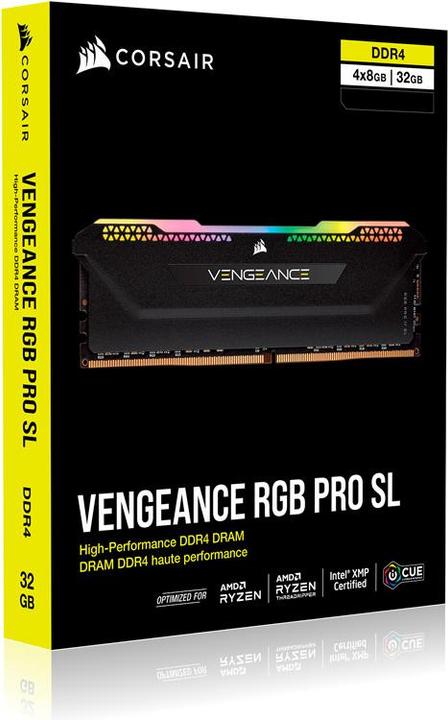 Image du produit Corsair Vengeance RGB Pro SL (4 x 8GB, 3200 MHz, RAM DDR4, DIMM)