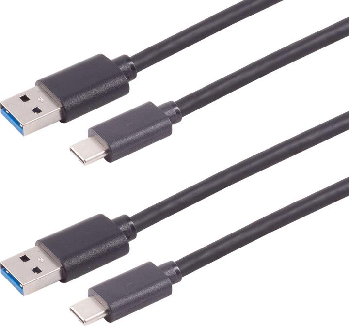 Image du produit S-Impuls Câble de charge et de données USB-A vers USB-C, USB 3.0, 1m, lot de 2 (1 m, USB 3.0)