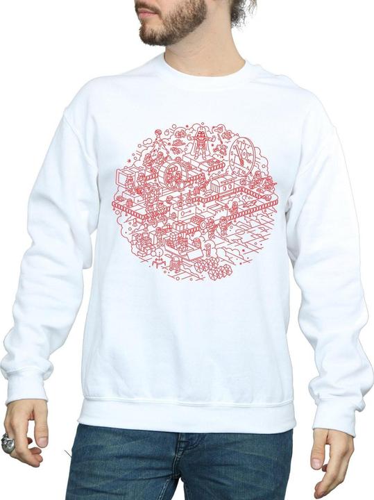 Actual product image Star Wars Mens Christmas Death Star Sweatshirt (M)