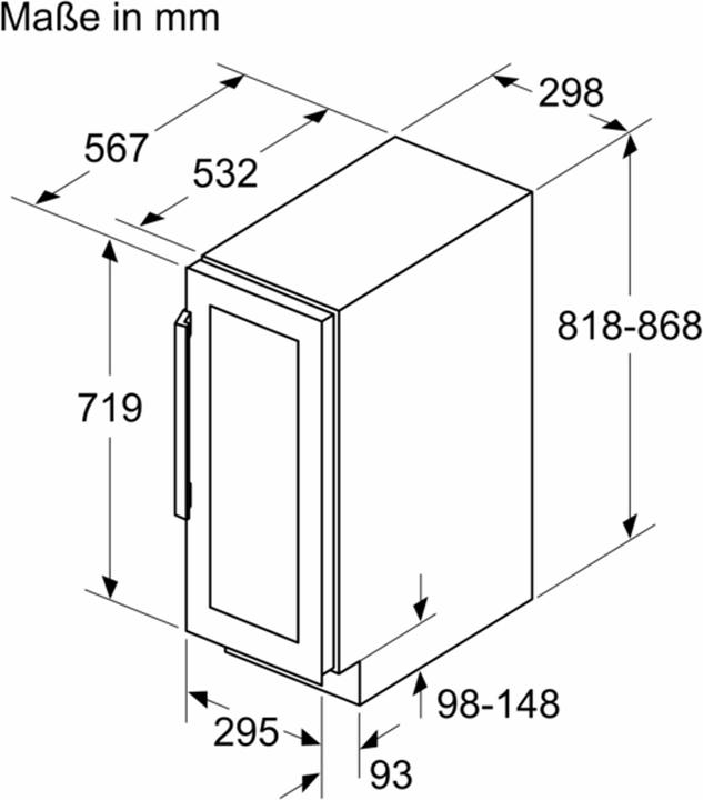 Produktbild Neff KU9202HF0 Unterbau Weinkühlschrank, Breite 30 cm