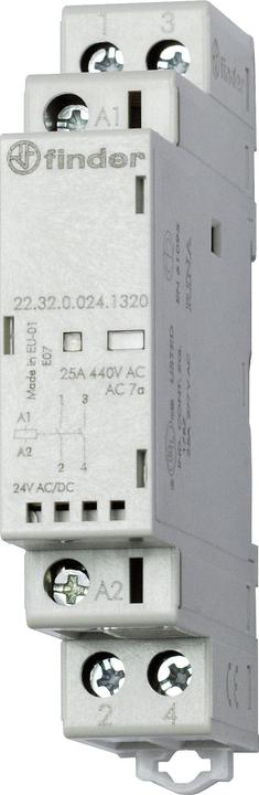 Finder Modular contactor 2NO 25A 12V ac/dc