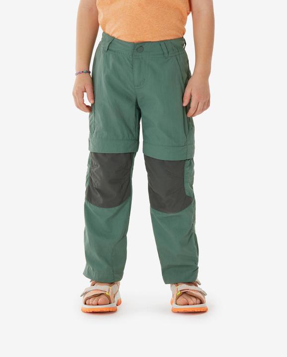 Quechua Kids’ convertible hiking trousers, 2-6 years, MH500 - Green (92, 94, 96, 98, 102, 104, 106, 110, 116, 122, 100 A, 115 A, 120 B, 105 A, 95 A)