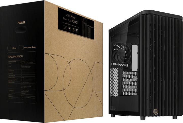 Produktbild ASUS Case PROART PA401 WOOD TG PWM BLACK (ATX)