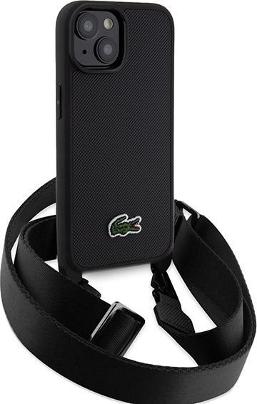 Actual product image Lacoste LCHCP15SSPVCK iPhone 15 / 14 / 13 6.1" czarny/black hardcase Iconic Petit Pique Crossbody (Apple iPhone 15)