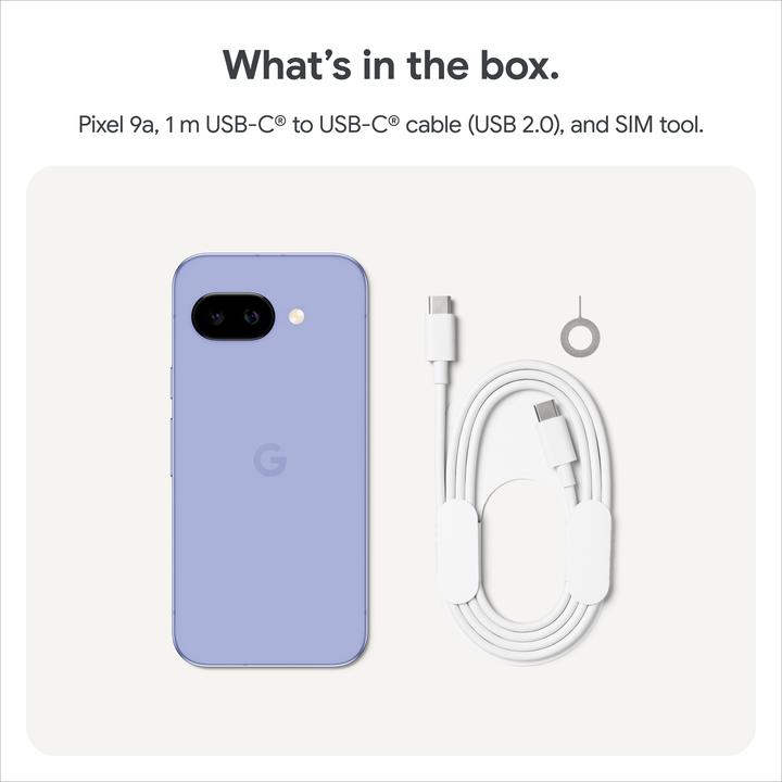Produktbild Google Pixel 9a (256 GB, Iris, 6.30", SIM + eSIM, 48 Mpx, 5G)