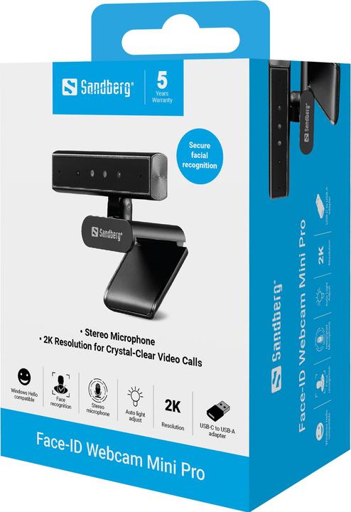 Actual product image Sandberg Face-ID Webcam Mini Pro (5 Mpx)