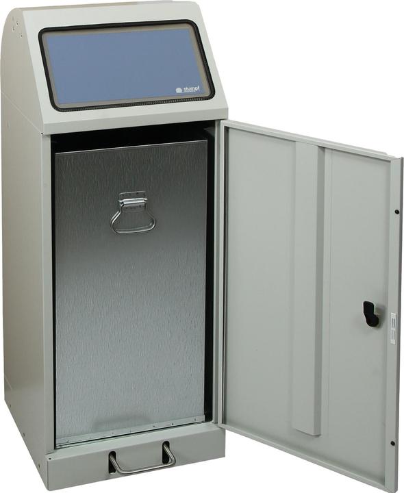 Image du produit Collecteur de tri 70 l H1000xL400xP380mm gris clair, RAL 7035 insert galvanisé, avec pédale (70 l)