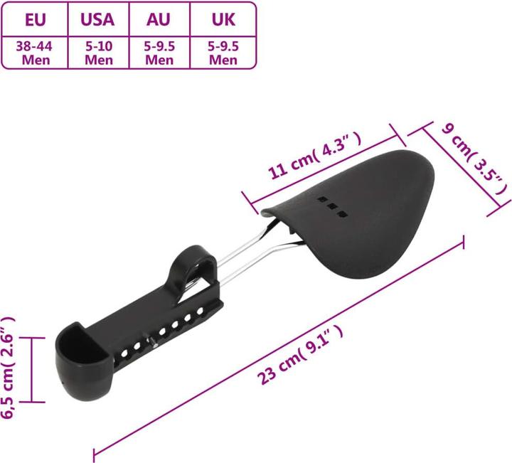 Produktbild VidaXL Schuhspanner 5 Paar Schwarz EU 38-45 Kunststoff,Farbe (38, 39, 40, 41, 42, 43, 44, 2 x)