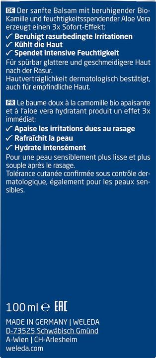 Nährwerte und Zutaten Weleda After Shave Balsam (Balsam, 100 ml)