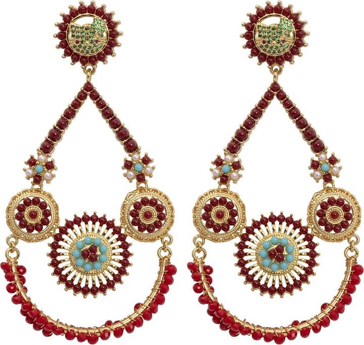 Uzurii Amazon Ibiza Flowers Ohrringe Red (925er Sterlingsilber)