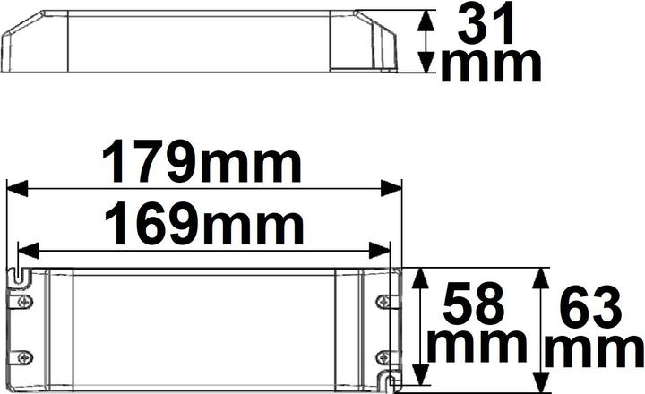 Actual product image Isoled LED transformer 48V/DC, 0-150W, SELV