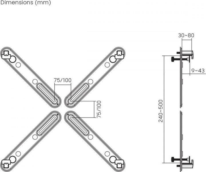 Produktbild Maclean Adapter für Monitore ohne VESA MC-990 (Wand, 32")