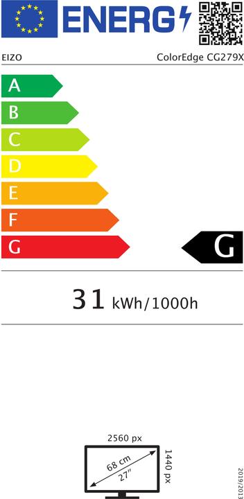 Label énergétique Eizo CG279X Swiss Edition (2560 x 1440 pixels, 27")