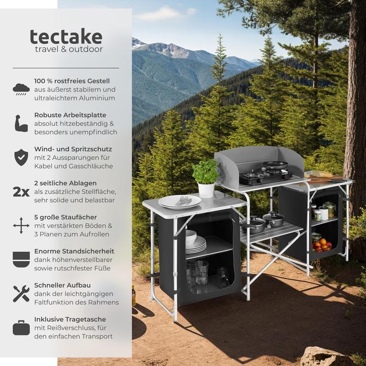 Produktbild tectake Campingküche 172x52x104cm