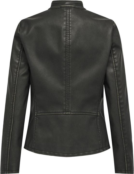Actual product image Only Band collar biker jacket Faux leather jacket (XS)