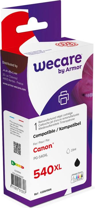 Wecare Tinte XL rebuilt schwarz PG-540XLB zu Canon PIXMA MG2150 23ml (FC)