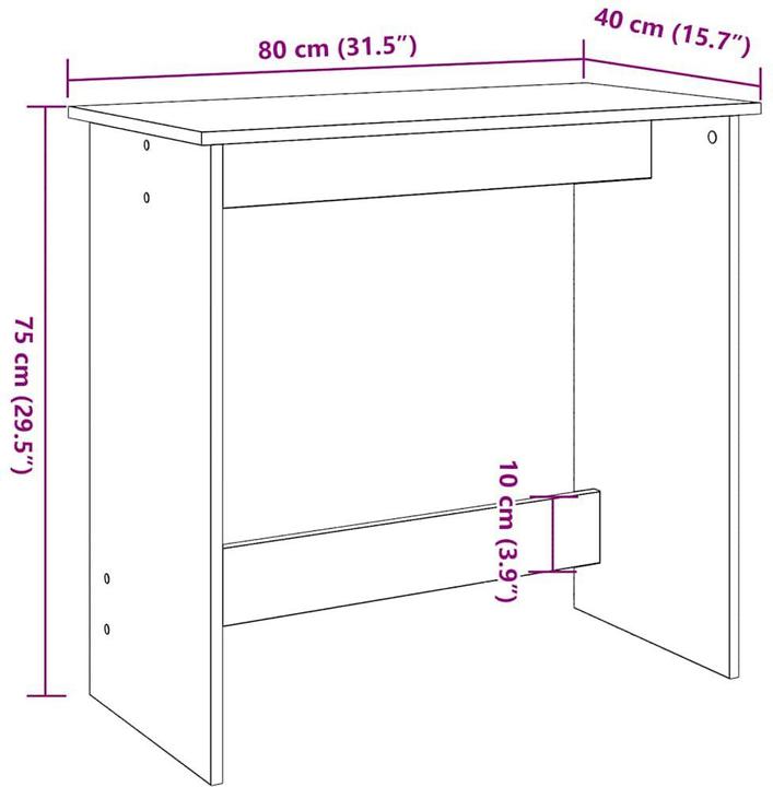 Produktbild VidaXL Schreibtisch Weiss 84x40x75 cm Holzwerkstoff Bürotisch Tisch PC-Tisch (80 x 40 x 75 cm)