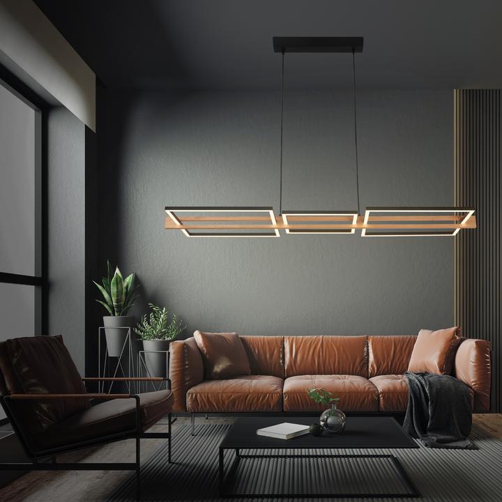 Immagine prodotto Briloner Lampada a sospensione LED, nero/legno, LED / 36W