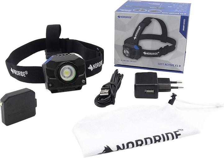 Immagine prodotto Nordride Lampada frontale LED Active X1 R, 700 lumen, IP65, nero (700 lm)