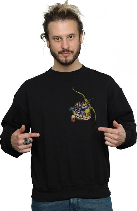 Actual product image Mens Hawkeye Tattoo Breast Print Sweatshirt (XXL)