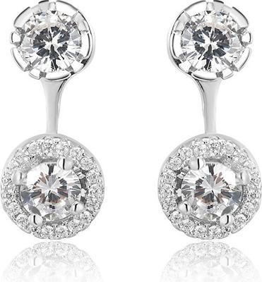 Beneto Silver double earrings with crystals AGUP1172 (L)