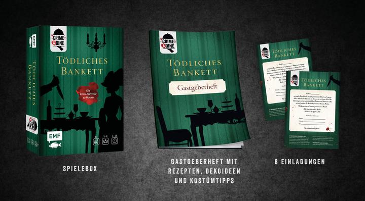 Productafbeelding Crime & Dine – Das Krimi-Dinner-Set: Tödliches Bankett (Duits, Zakelijke Olifant Paperdice Solutions GmbH, 2022)