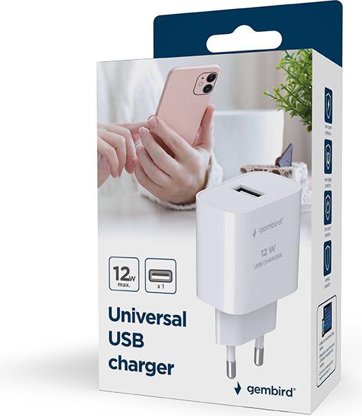 Actual product image Gembird CHARGER USB UNIVERSAL 2.4A/BLACK TA-UC-1A12-01-BK (12 W)