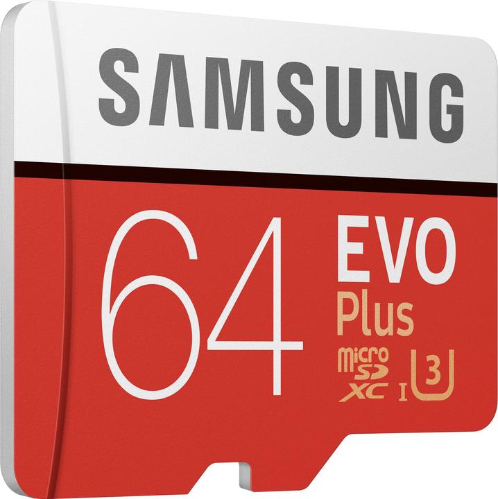 Actual product image Samsung Evo+ microSD UHS-I (64 GB, microSDXC, U3, UHS-I)