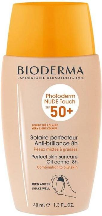 Image du produit Bioderma Photoderm Nude Touch Mineral SPF50+ claire (Crème solaire visage, SPF 50, 40 ml)