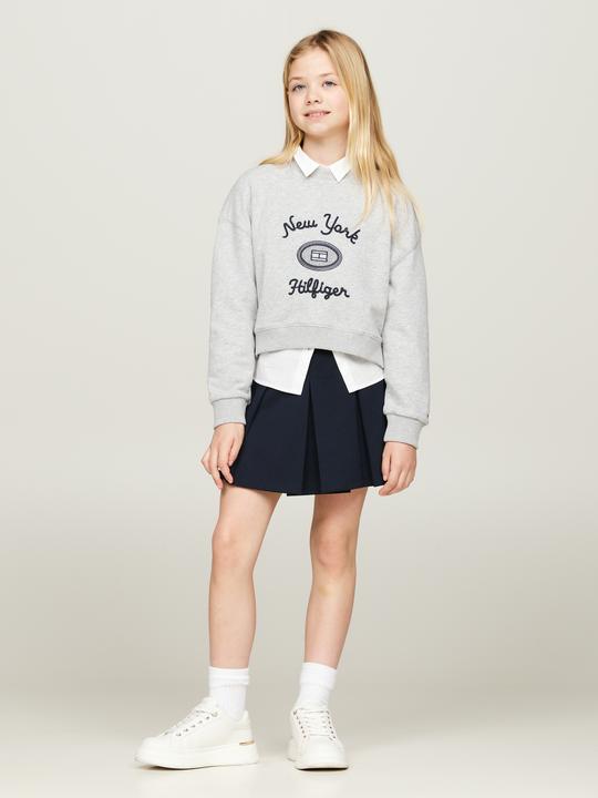 Image du produit Tommy Hilfiger Kids NY Geborduurde Sweater - Girls - Grijs - 10 jaar (10)