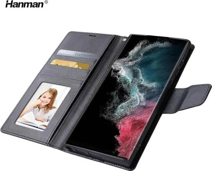 Produktbild Hanman Samsung Galaxy S8 Plus - Mill Flip Case mit 3 Kartenfächern, schwarz (Samsung Galaxy S8+)