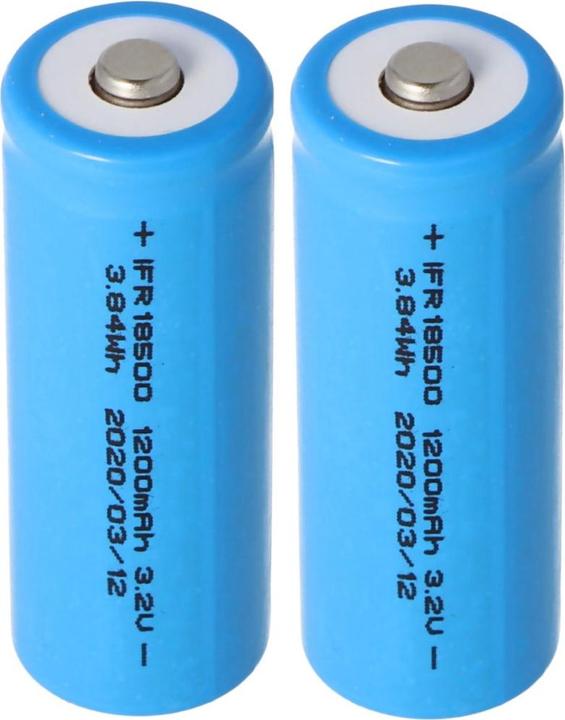 Image du produit AccuCell Batterie 18500 Li-FePo4 / 2 pcs. (2 pcs, 1000 mAh, Piles rechargeables + chargeur)