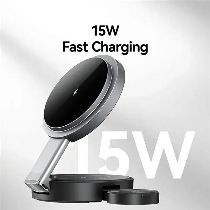 Image du produit Usams Foldable 3-in-1 15W Inductive Charge for Phone/Apple Watch/headphones CD234WXC01 (US-CD234) (15 W)