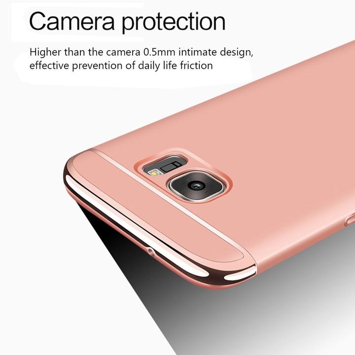 Produktbild König Design Handy Hülle Schutz Case für Samsung Galaxy S7 Bumper 3 in 1 Cover Chrom Blau Neu (Samsung Galaxy S7)