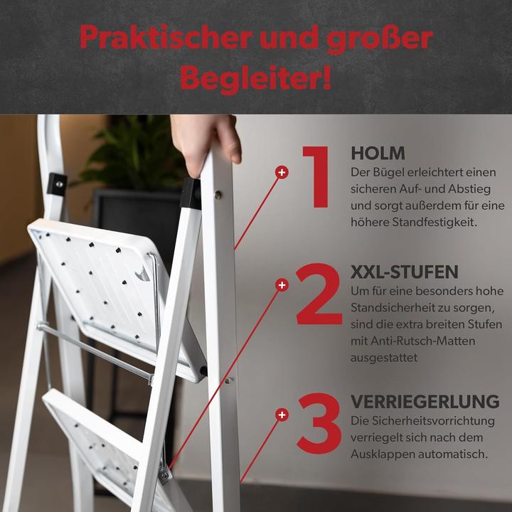 Produktbild Siwitec Klapptrittleiter mit 3 Stufen (Klapptritt)