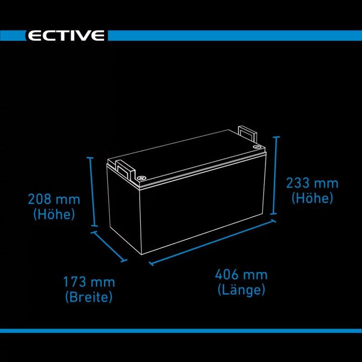 Actual product image Ective DC 150 AGM Deep Cycle 150Ah Versorgungsbatterie