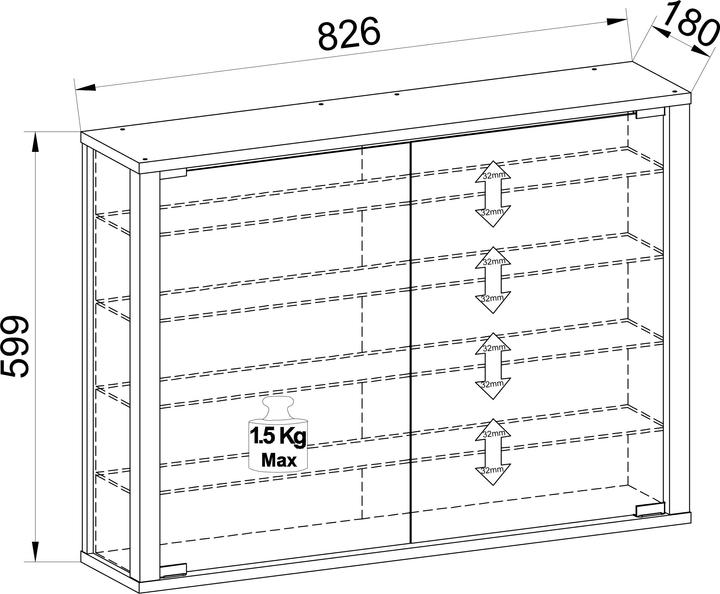 Immagine prodotto VCM Vitrosa (83 x 18 x 60 cm)