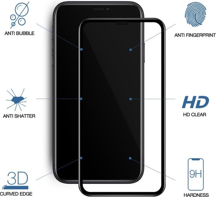 Actual product image Woodcessories Premium Glass 3D (1 Piece, Apple iPhone X)