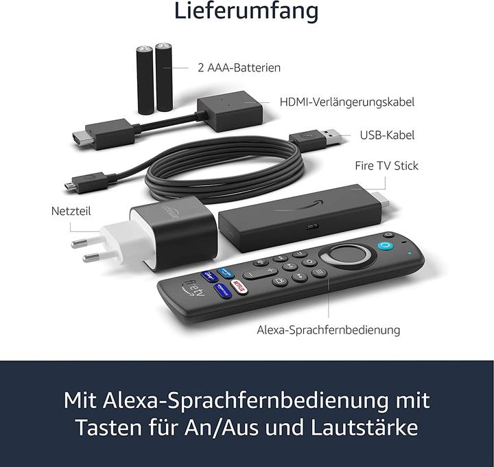 Image du produit Amazon Fire TV Stick (2021) incl. télécommande vocale Alex (8 Go, Fire OS)