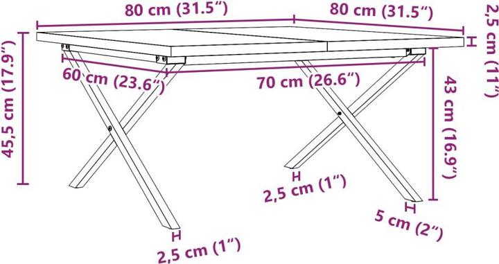 Actual product image VidaXL Werben (80 x 80 x 45.5 cm)