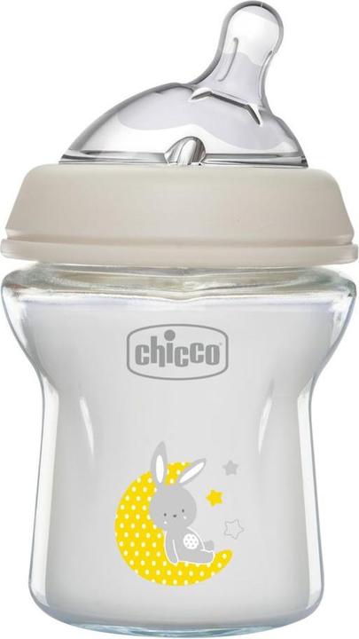 Chicco Babyfläschchen NATURAL FEELING Glas Sauger Silikon langsamer Fluss UNI 0m+