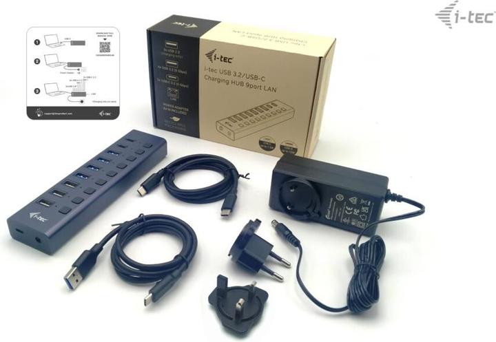 Produktbild i-tec Cachargehub9lan (USB-C, 9 Ports)