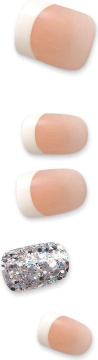 Immagine prodotto KISS Set di unghie artificiali Time Slip 30 pezzi (Unghie artificiali, Bianco, Trasparente)