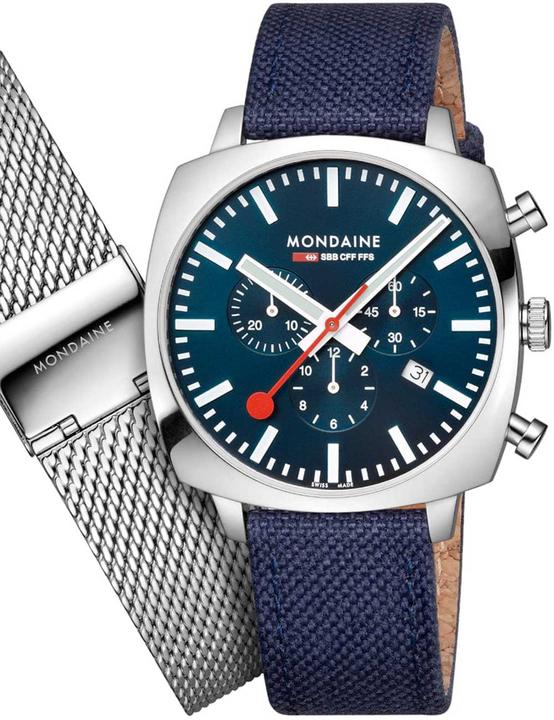 Produktbild Mondaine Grand Cushion (Chronograph, 41 mm)