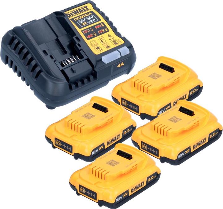 Produktbild DeWalt DCB 1104 D4 Akku Starter Set 12 V / 18 V 4x Akku 2,0 Ah + DCB 1104 Ladegerät (18 V)