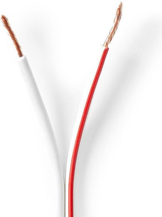 Produktbild Nedis Lautsprecherkabel| 2x 1.50 mm²| Kupfer| 100.0 m| rund| PVC| Weiss| - Verlängerun (100 m, 1.50 mm²)