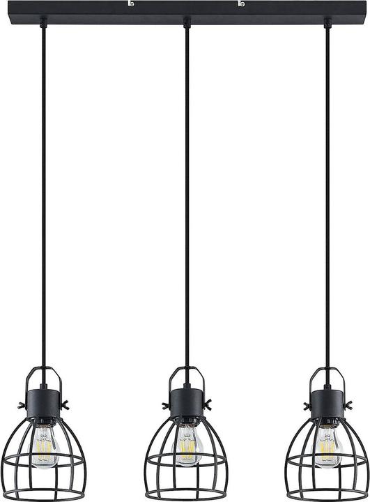 Actual product image Lindby Flintos 3 pendant light Black (E27)