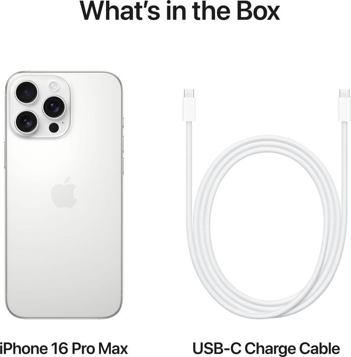 Image du produit Apple iPhone 16 Pro Max (512 Go, Titane blanc, 6.90", SIM + eSIM, 48 Mpx, 5G)