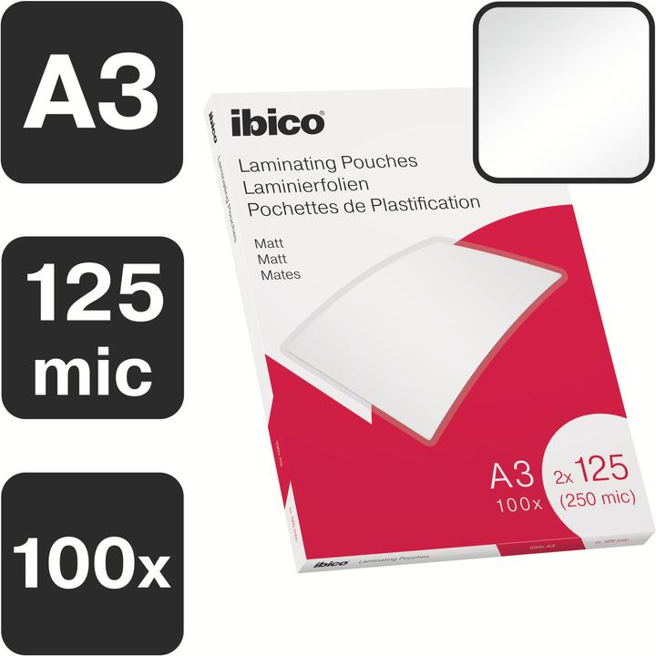 Produktbild Ibico Laminierfolie A3, 125 µm 100 Stück (A3, 100 Stück, 125 µm)