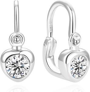 Beneto Gentle heart-shaped silver earrings AGUC2557D-WHITE (L)
